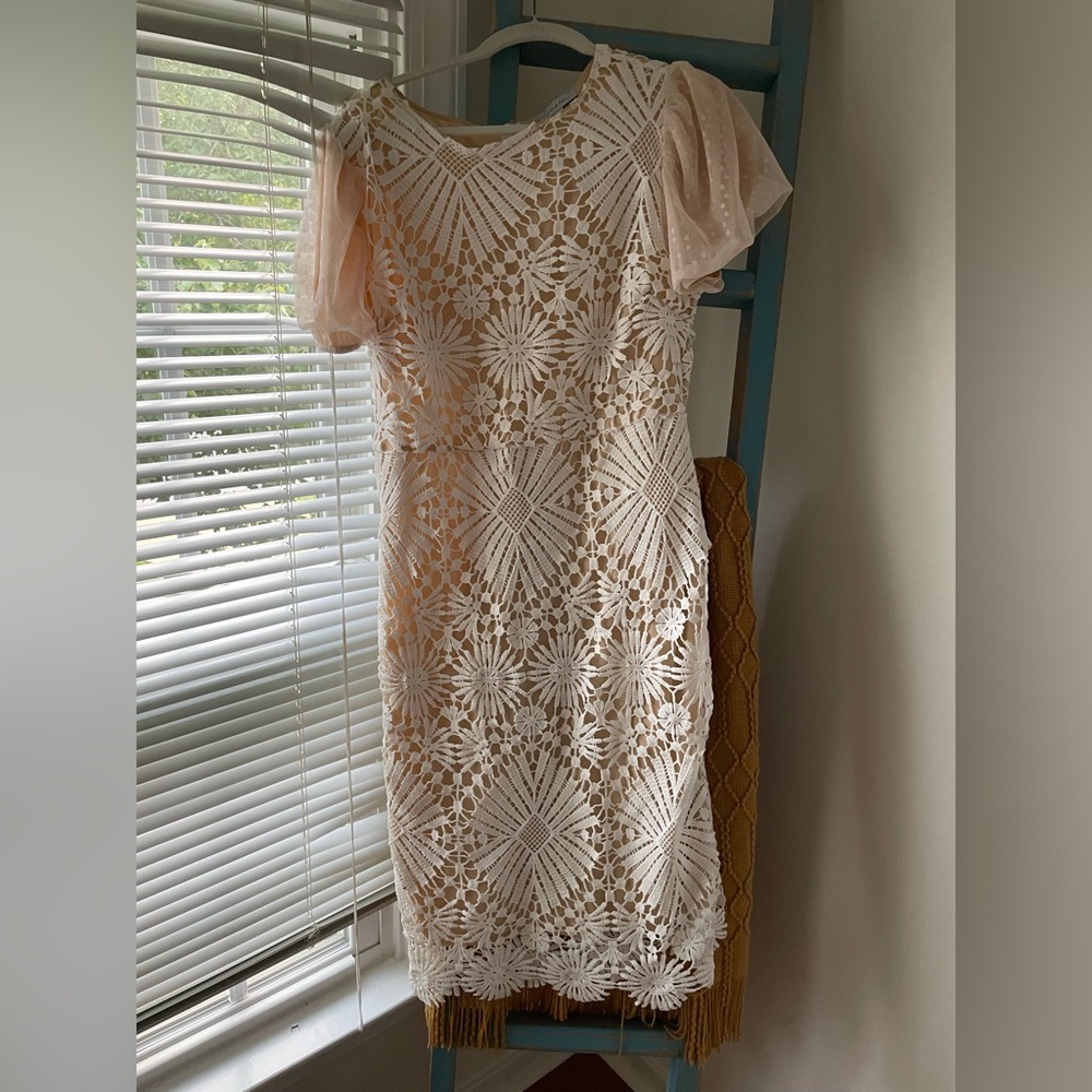 Boho lace white midi dress! Never worn
